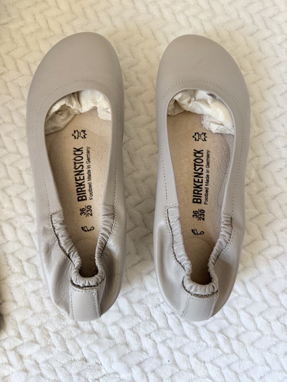 Birkenstock Celina Ballet Flats Soft Leather Grey Women's 5 EU 36 Regular Fit
